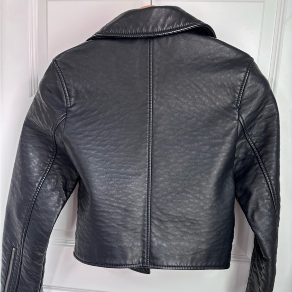 Abercrombie & Fitch Black Faux Leather Moto Jacket - Picture 2 of 9